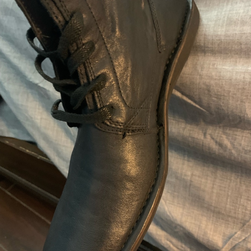 John Varvatos Black Leather Boots NWOT 11.5 - Picture 3 of 9